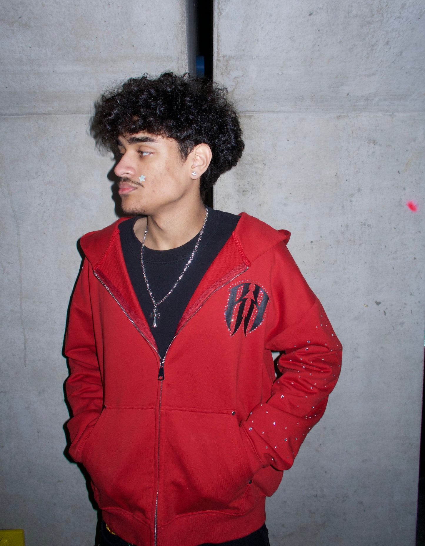 “RRHINESTONE” ZIP-UP